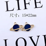 20PCS Oil Drop Enamel Planet Pendant DIY Necklace Accessory Universe Star Charms