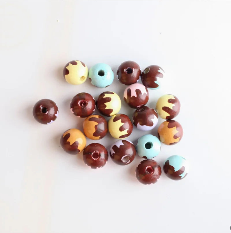 20PCS 16mm Wooden Bee Beads DIY Home Party Decoration Children's Toys