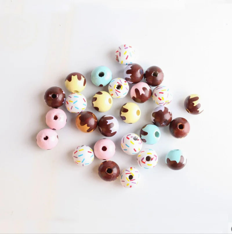 20PCS 16mm Wooden Bee Beads DIY Home Party Decoration Children's Toys