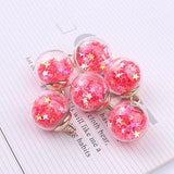 20PCS 16mm Glass Ball Charms with Star Sequins Pendants