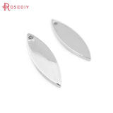 20PCS 16x5MM 24K Color Brass Willow Leaf Charms