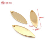 20PCS 16x5MM 24K Color Brass Willow Leaf Charms