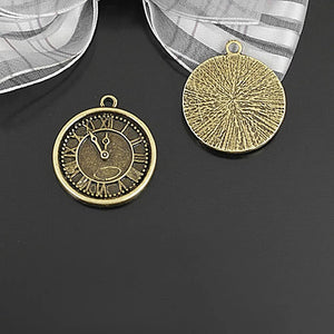 20PCS Antique Bronze Clock Charms Pendants Jewelry Making Supplies