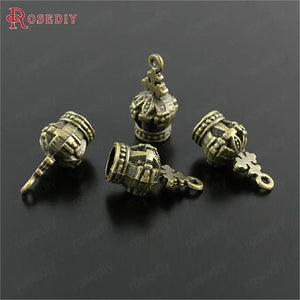 20PCS 17x8MM Crown Charms Pendants Jewelry Making Diy Findings Accessories