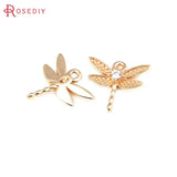 20PCS 18K Dragonfly Charms Pendants Diy Jewelry Making Accessories