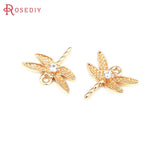 20PCS 18K Dragonfly Charms Pendants Diy Jewelry Making Accessories