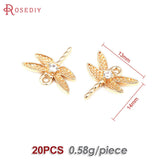 20PCS 18K Dragonfly Charms Pendants Diy Jewelry Making Accessories