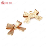 20PCS 18K Matte Bow-knot Earrings Connect Charms Jewelry Findings