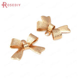 20PCS 18K Matte Bow-knot Earrings Connect Charms Jewelry Findings