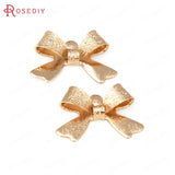 20PCS 18K Matte Bow-knot Earrings Connect Charms Jewelry Findings