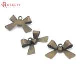 20PCS 18K Matte Bow-knot Earrings Connect Charms Jewelry Findings