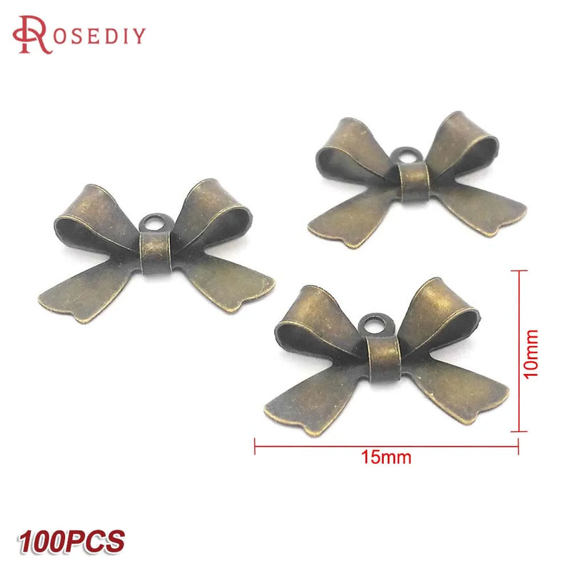 20PCS 18K Matte Bow-knot Earrings Connect Charms Jewelry Findings