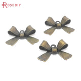 20PCS 18K Matte Bow-knot Earrings Connect Charms Jewelry Findings