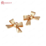 20PCS 18K Matte Bow-knot Earrings Connect Charms Jewelry Findings