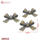 20PCS 18K Matte Bow-knot Earrings Connect Charms Jewelry Findings