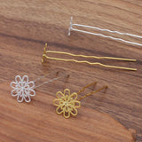 20PCS 18mm Copper Sheet Hair Sticks Settings U Shape Hair Pins Base