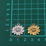 20PCS 19*22mm 3D Sunflower Charms for Jewelry Making