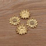 20PCS 19*22mm 3D Sunflower Charms for Jewelry Making