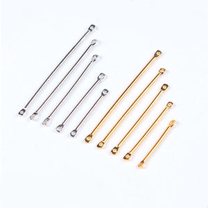 20PCS 24K Plated Brass Round Connect Rod Charms DIY Jewelry Accessories