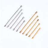 20PCS 24K Plated Brass Round Connect Rod Charms DIY Jewelry Accessories