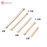20PCS 24K Plated Brass Round Connect Rod Charms DIY Jewelry Accessories