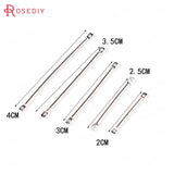 20PCS 24K Plated Brass Round Connect Rod Charms DIY Jewelry Accessories