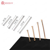 20PCS 24K Plated Brass Round Connect Rod Charms DIY Jewelry Accessories