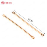 20PCS 24K Plated Brass Round Connect Rod Charms DIY Jewelry Accessories