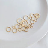 20PCS 24K Plated Brass Closed Rings Jewelry Making Supplies