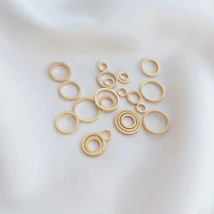 20PCS 24K Plated Brass Closed Rings Jewelry Making Supplies