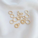 20PCS 24K Plated Brass Closed Rings Jewelry Making Supplies