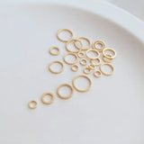 20PCS 24K Plated Brass Closed Rings Jewelry Making Supplies