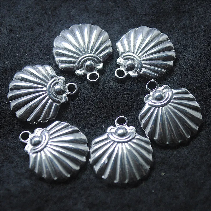 20PCS Stainless Steel Pendants 18X16MM Sea Shell Shape Small Jewelry Findings