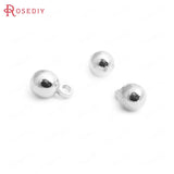 20PCS Brass Round Beads Charms End Beads Jewelry Making Supplies