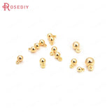 20PCS Brass Round Beads Charms End Beads Jewelry Making Supplies