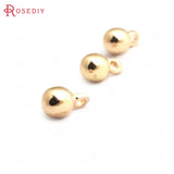 20PCS Brass Round Beads Charms End Beads Jewelry Making Supplies
