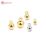 20PCS Brass Round Beads Charms End Beads Jewelry Making Supplies