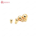 20PCS Brass Round Beads Charms End Beads Jewelry Making Supplies