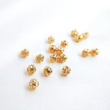 20PCS 4MM 14K Plated Flower Spacer Beads High Jewelry Accessories