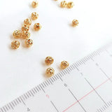 20PCS 4MM 14K Plated Flower Spacer Beads High Jewelry Accessories