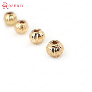 20PCS 5x4MM High Champagne Plated Brass Lantern Spacer Beads DIY Jewelry