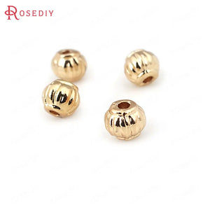 20PCS 5x4MM High Champagne Plated Brass Lantern Spacer Beads DIY Jewelry