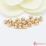 20PCS 5x4MM High Champagne Plated Brass Lantern Spacer Beads DIY Jewelry