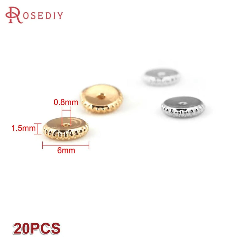 20PCS 6x1.5MM 7.5MM 9x2MM 9.5MM Brass Spacer Beads DIY Jewelry
