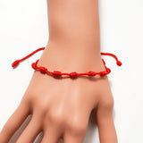 20PCS 7 Knots Red String Bracelet Couple Protection Good Luck Amulet Success