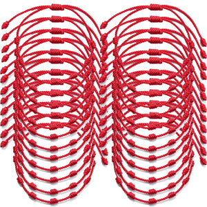 20PCS 7 Knots Red String Bracelet Couple Protection Good Luck Amulet Success