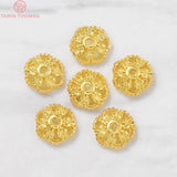 20PCS 7MM 1MM 24K Brass Flower Bead Caps DIY Jewelry Accessories