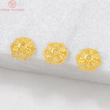 20PCS 7MM 1MM 24K Brass Flower Bead Caps DIY Jewelry Accessories