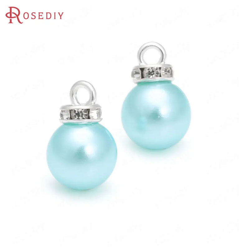 20PCS Plastic Pearls Round Ball Beads Charms Pendants Buttons
