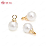 20PCS Plastic Pearls Round Ball Beads Charms Pendants Buttons